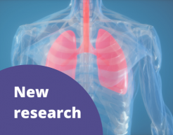 Image of lungs with 'new research' in text