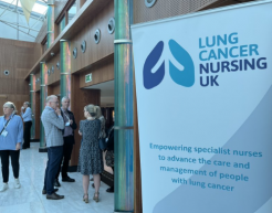 Lung Cancer Nursing UK banner on location at this year's conference.