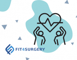 Fit 4 Surgery logo with exercise icon.
