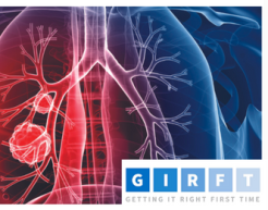 Stylised graphic of lungs with GIRFT logo