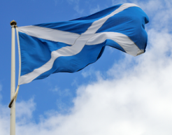 Scotland flag flying